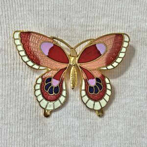 1980s Cloisonne Butterfly Brooch Pin Enamel Retro Vintage Cottagecore Gardencore